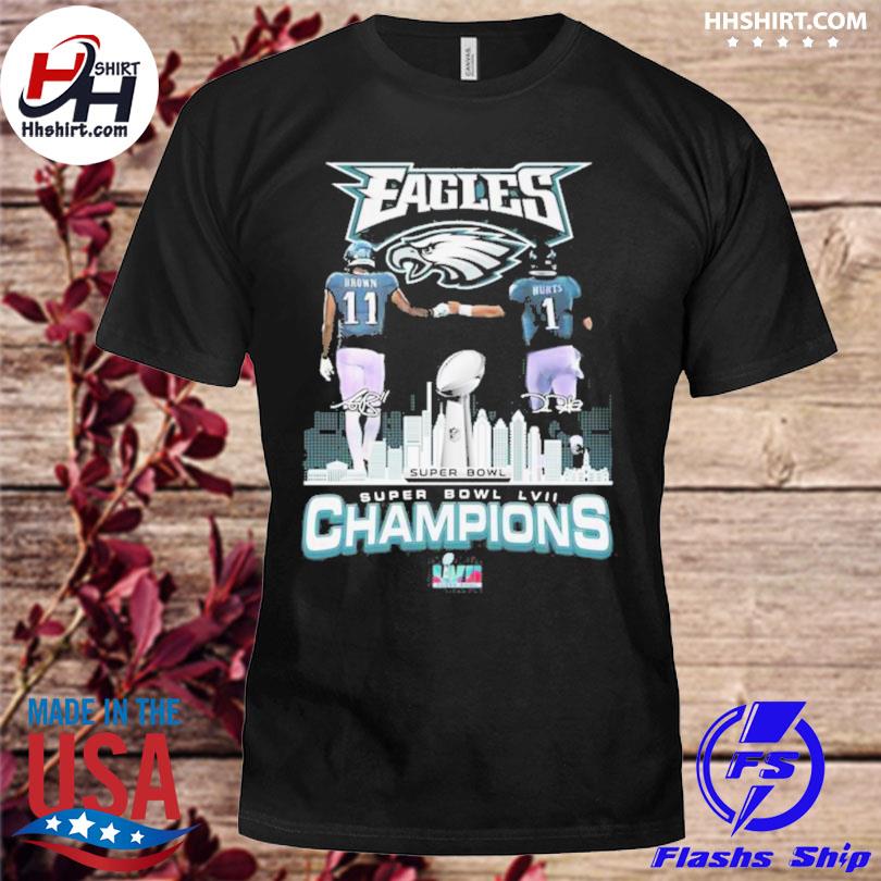 Philadelphia eagles super bowl champions brown and hurt signatures 2023  shirt, hoodie, sweater, long sleeve and tank top