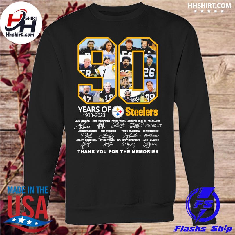 Pittsburgh steelers 90 season 1933 2023 memories signatures shirt - Limotees