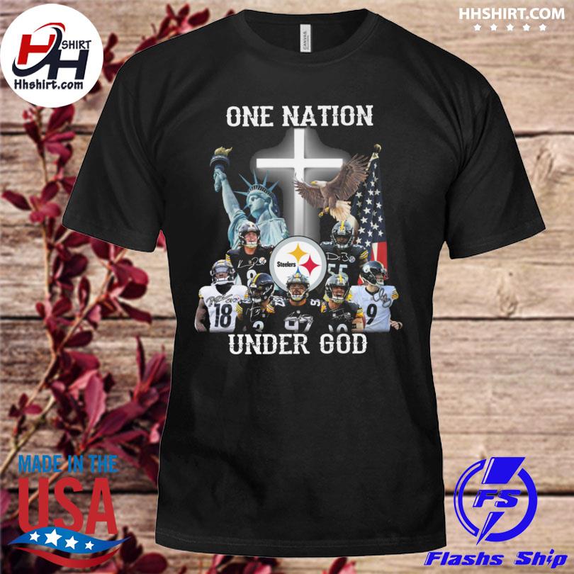 Pittsburgh Steelers one Nation under God American flag shirt