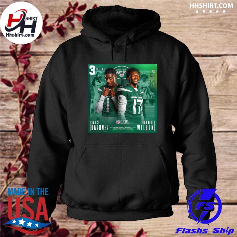 Sauce Gardner Garrett Wilson NFL history with both the defensive &  Offensive shirt, hoodie, sweater, long sleeve and tank top