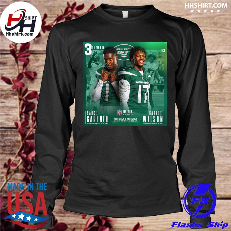 Sauce Gardner Garrett Wilson NFL history with both the defensive &  Offensive shirt, hoodie, sweater, long sleeve and tank top