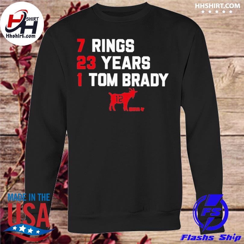 Tampa Bay Buccaneers 7 rings 23 years 1 tom brady shirt, hoodie, longsleeve  tee, sweater