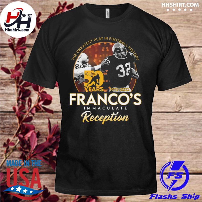 The greatest play in football history franco's immaculate reception shirt
