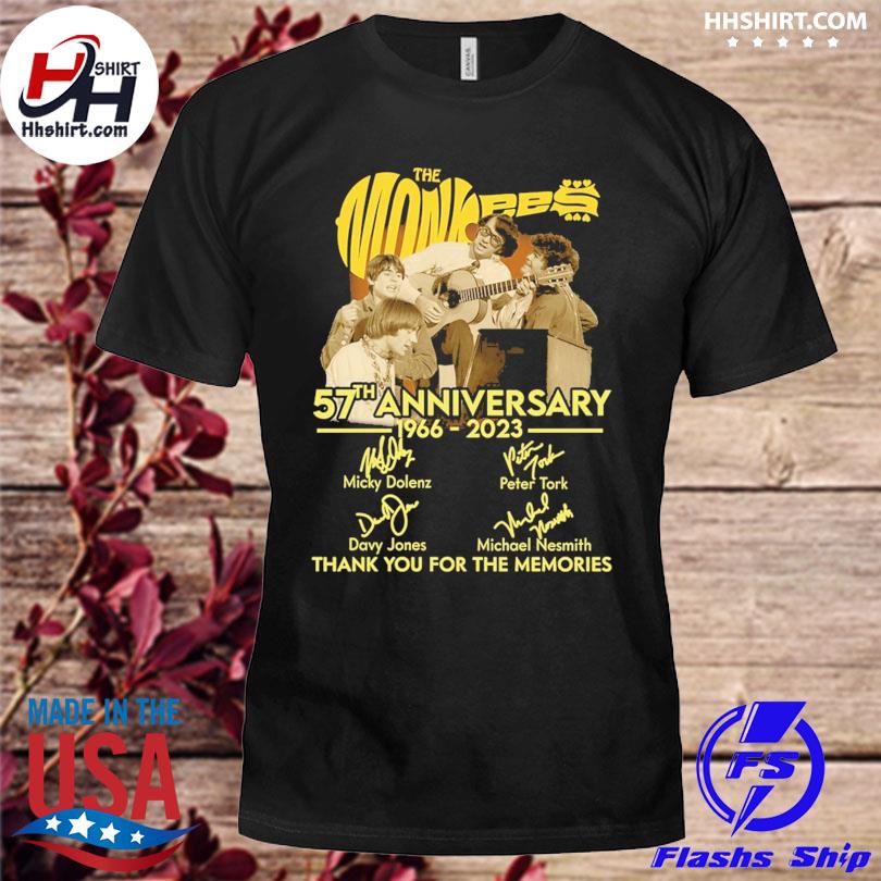 The monkees 57th anniversary 1966-2023 thank you for the memories signatures shirt