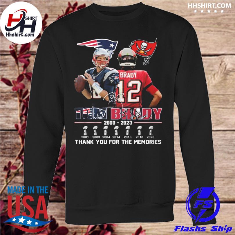 Tom Brady 2000-2023 thank you for the memories signatures shirt