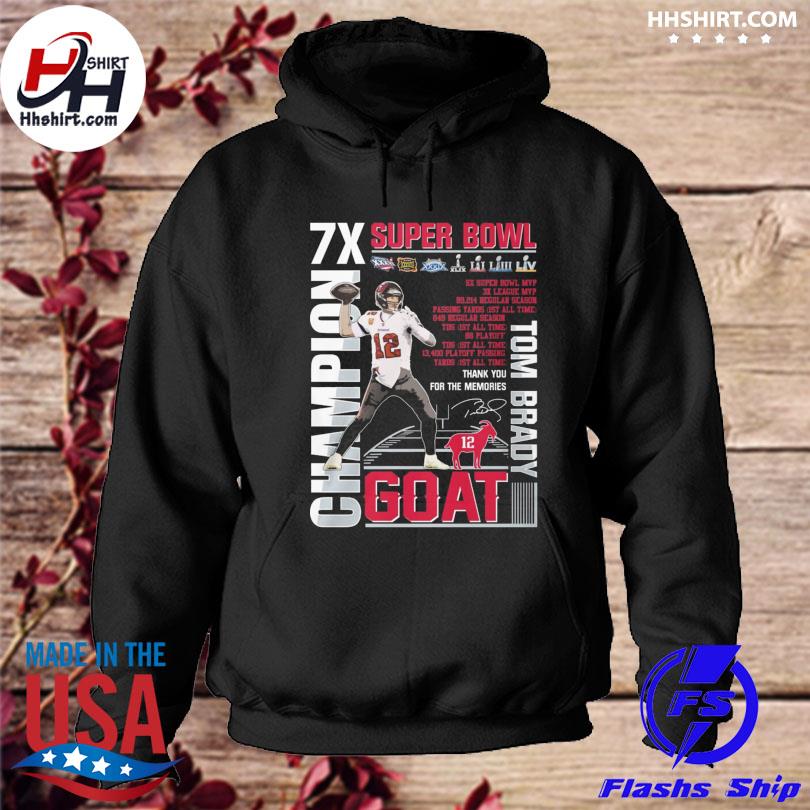 Funny tom brady goat tampa bay buccaneers 7x super bowl champions signature  shirt, hoodie, longsleeve tee, sweater