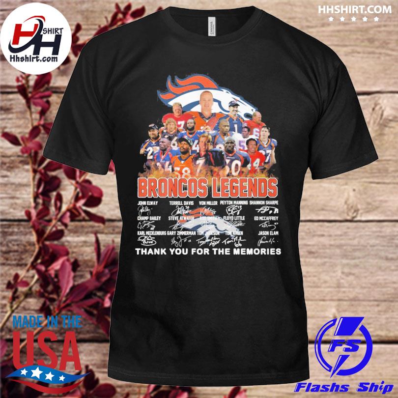 Broncos Legends players signatures thank you for the memories shirt,  hoodie, tank top, sweater and long sleeve t-shirt