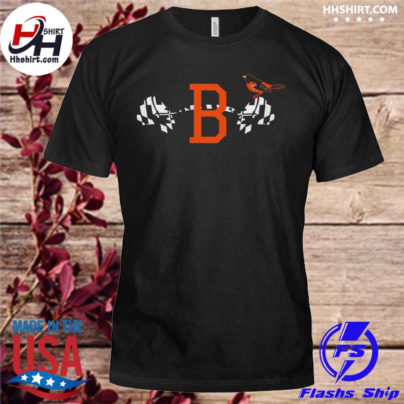 Funny Baltimore orioles bird sitting on the barbell 2023 shirt
