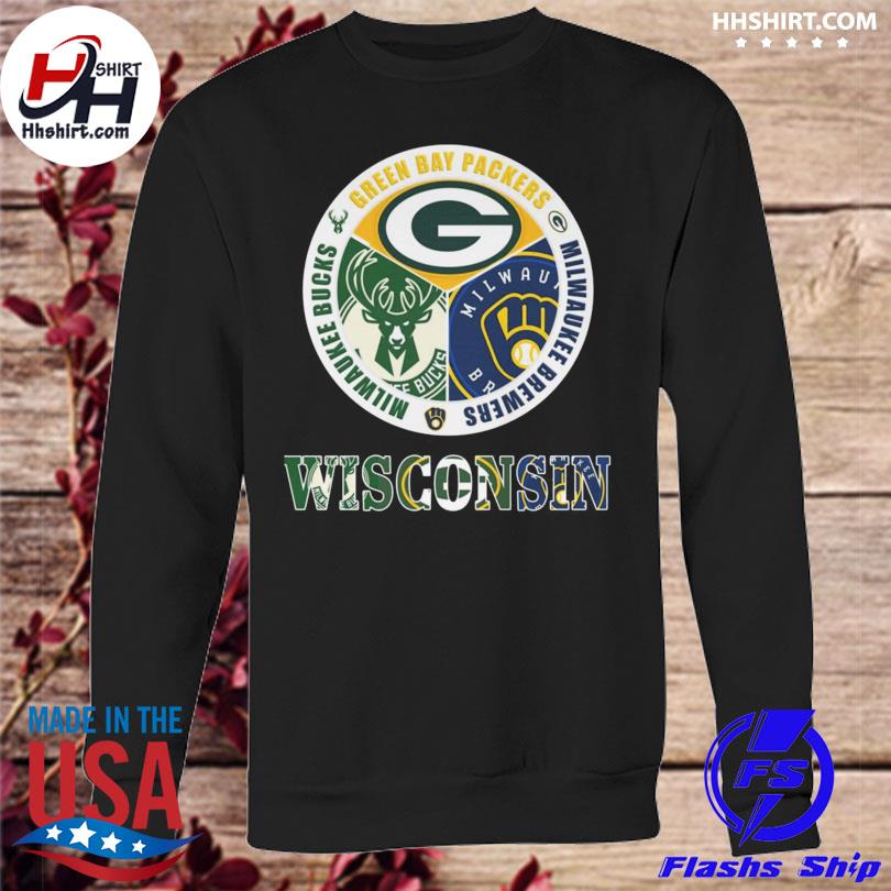 Wisconsin Green Bay Packers Brewers Milwaukee Bucks 2023 t-shirt