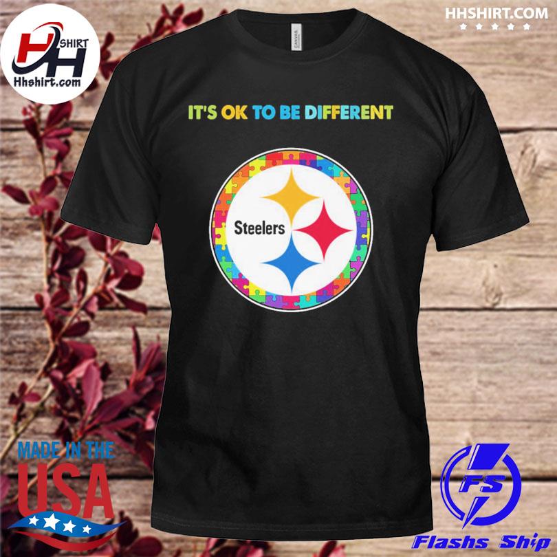 It's ok to be different autism awareness Pittsburgh Steelers 2023 shirt,  hoodie, sweater, long sleeve and tank top