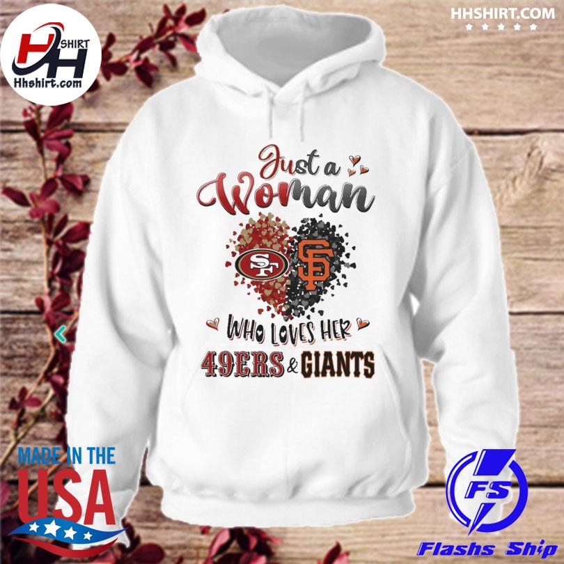 Heart just a woman who loves her Los Angeles Dodgers and San Francisco 49ers  2023 shirt, hoodie, longsleeve tee, sweater