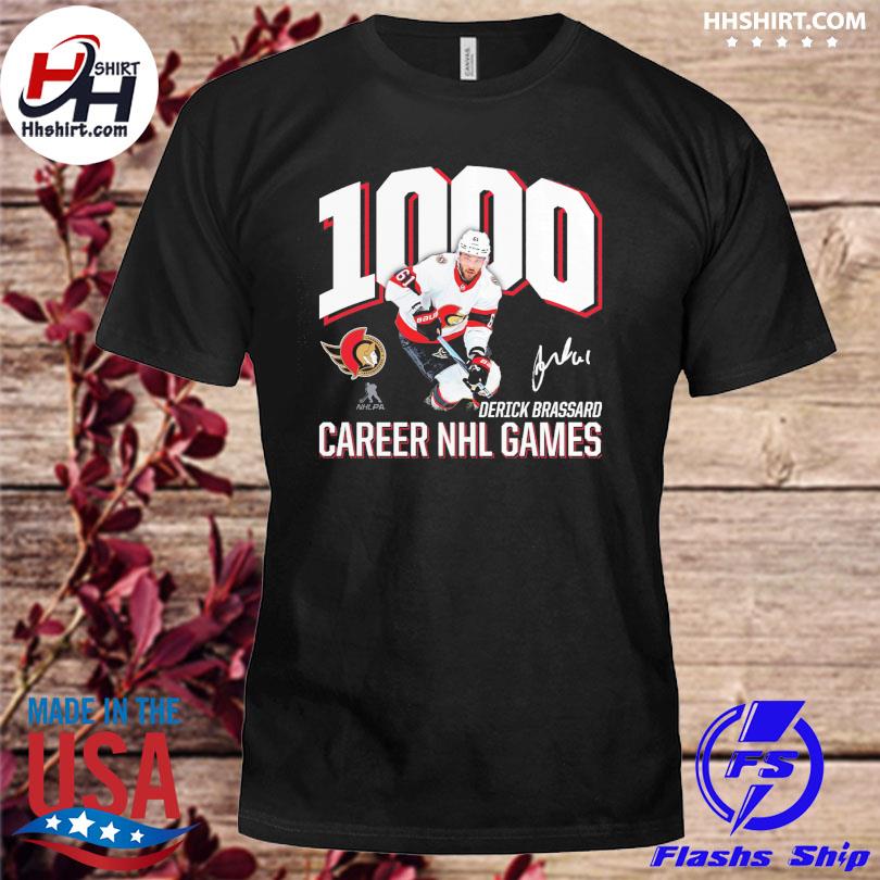 Official derick Brassard Ottawa Senators 1,000 Career Games signature  shirt, hoodie, sweater, long sleeve and tank top
