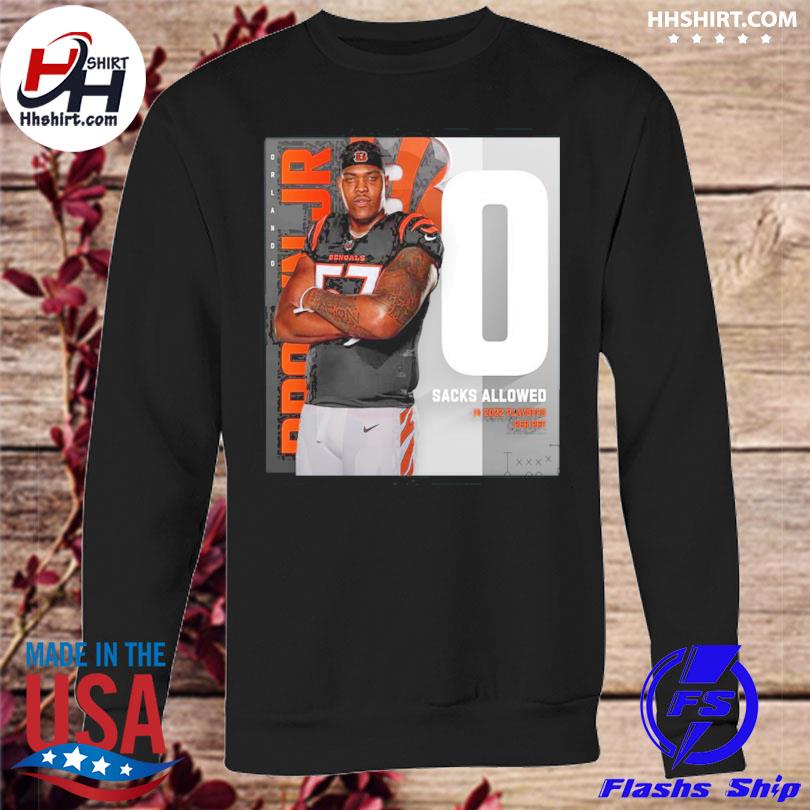 Orlando brown jr 0 sacks allowed in 2022 playoffs per pff cincinnati bengals  nfl shirt, hoodie, longsleeve tee, sweater