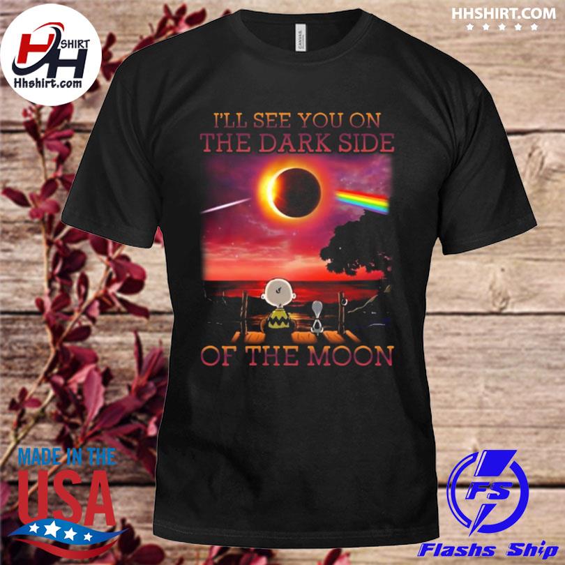 Snoopy and Charlie Brown Pink Floyd I'll you on the dark side of the moon shirt