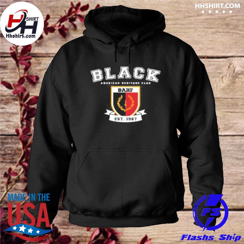 Hhshirt - Varsity black American heritage flag shirt