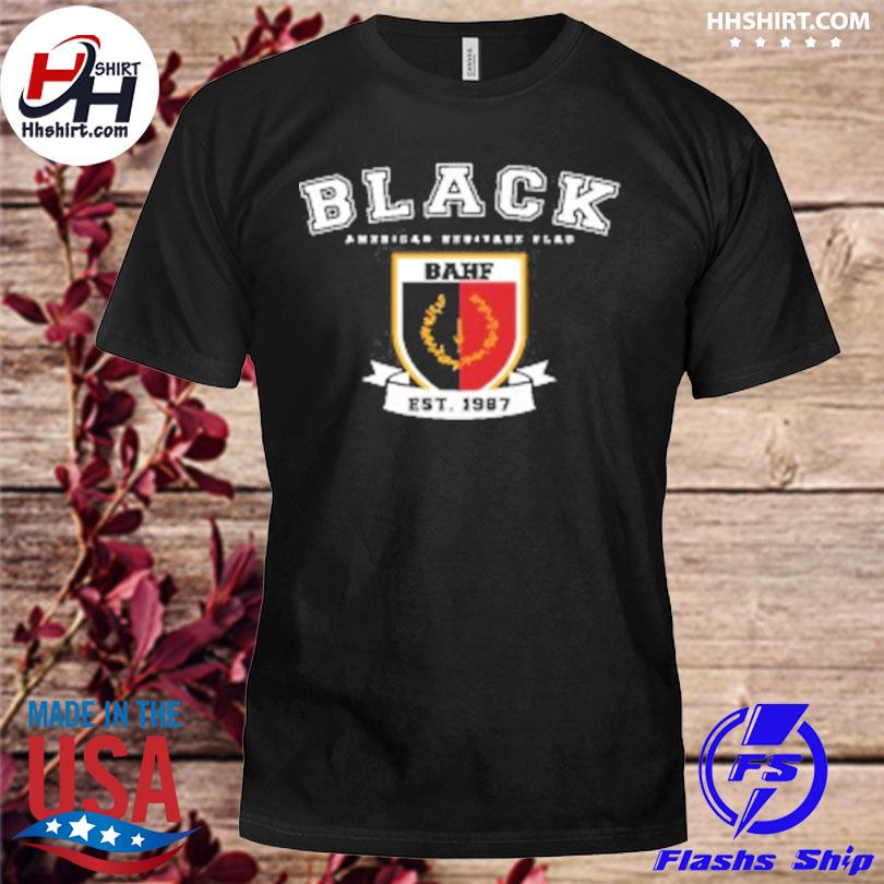 Varsity black American heritage flag shirt