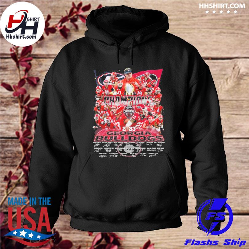 Georgia Bulldogs all team Champions 2023 signatures s hoodie