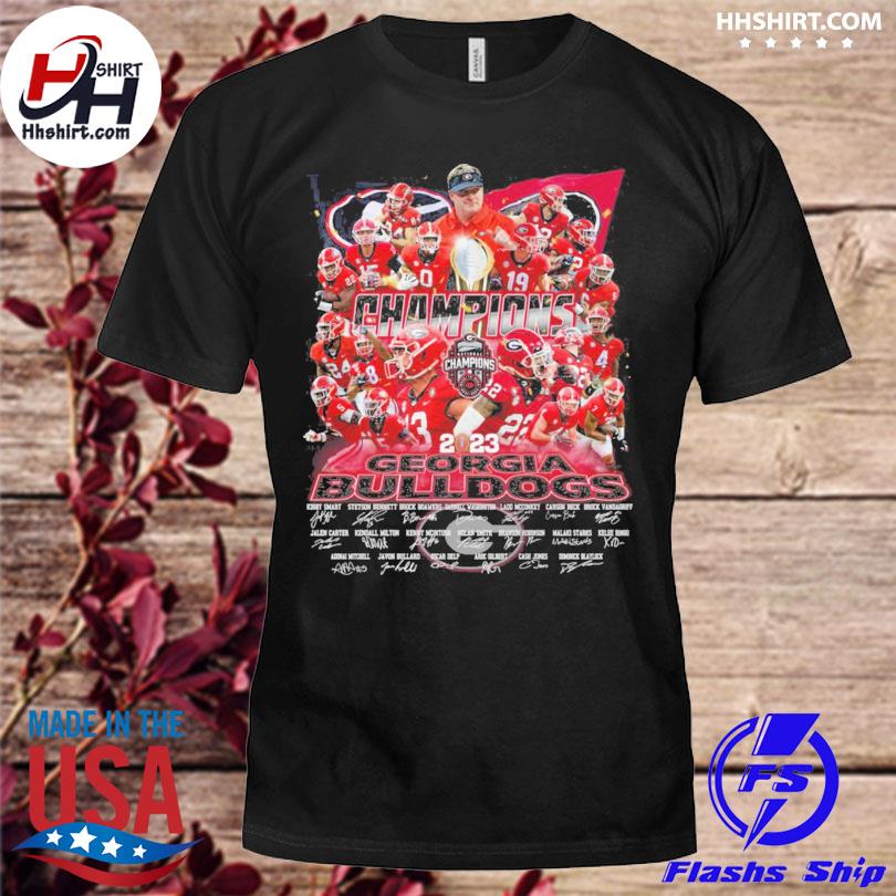 Georgia Bulldogs all team Champions 2023 signatures shirt