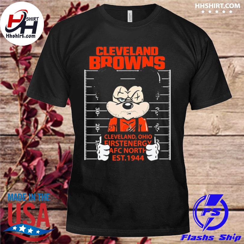 Mickey mouse cleveland browns firstenergy afc north est 1944 shirt