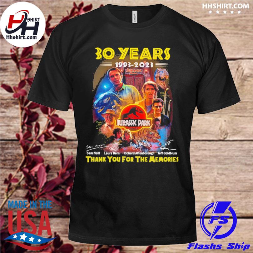 30 years 1993 2023 Jurassic Park thank you for the memories signatures shirt