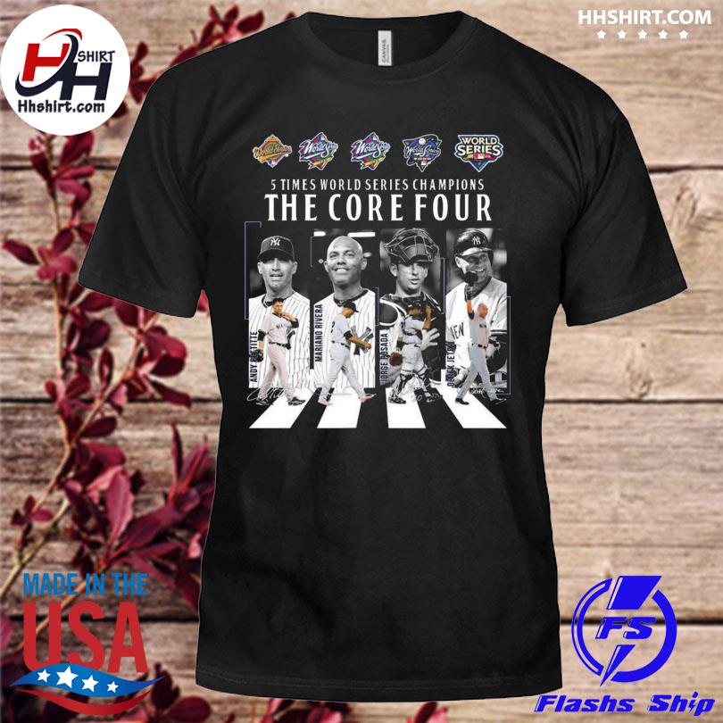 5 time world series champions the core four new york yankees signatures shirt