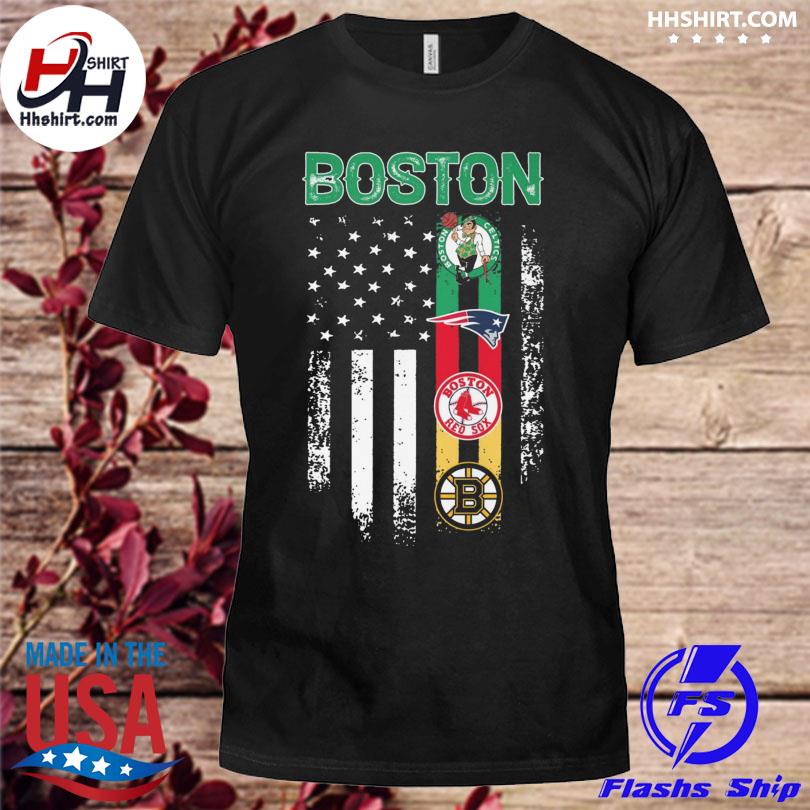 Boston bruins new england Patriots boston celtics boston red sox American flag 2023 shirt