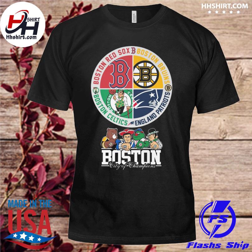 Boston bruins new england Patriots boston celtics boston red sox city of champions shirt