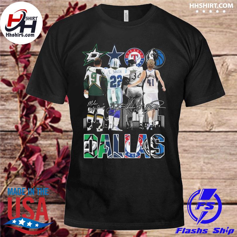 Dallas Cowboys emmitt smith Dallas mavericks tony romo Texas rangers nolan  ryan Dallas stars dirk nowitzki signatures 2023 shirt, hoodie, sweater,  long sleeve and tank top