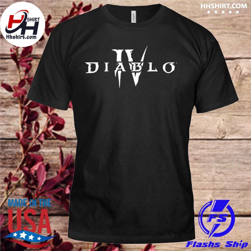 Diablo iv white core logo black 2023 shirt