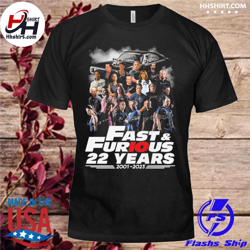Fast and Furious 22 years 2001 2023 signatures shirt
