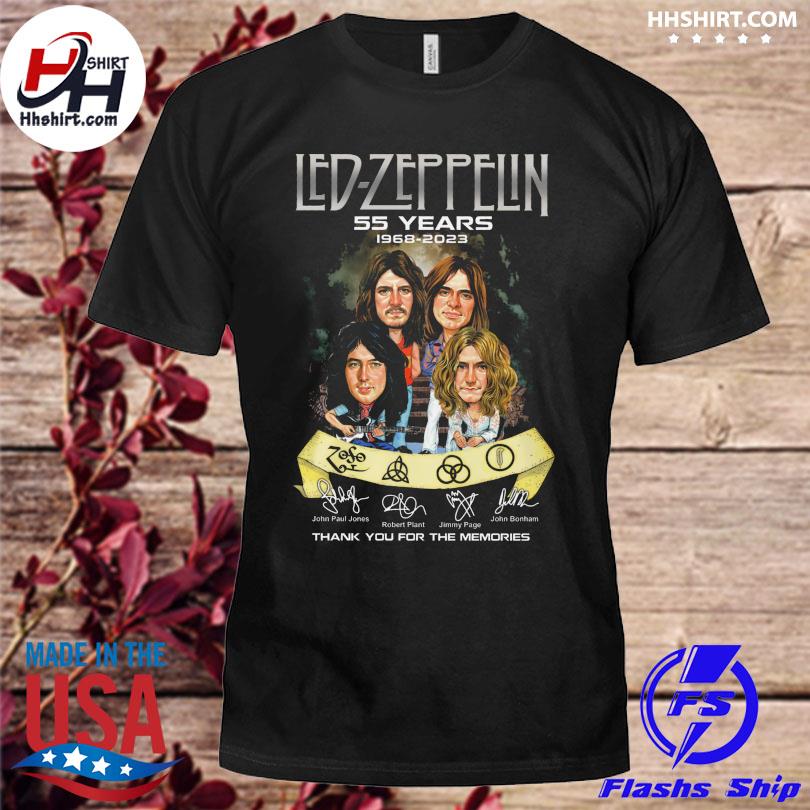 Led Zeppelin 55 years 1968 2023 thank you for the memories signatures shirt