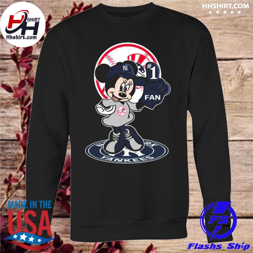 Trending mickey mouse new york yankees fan 1 baseball Shirt