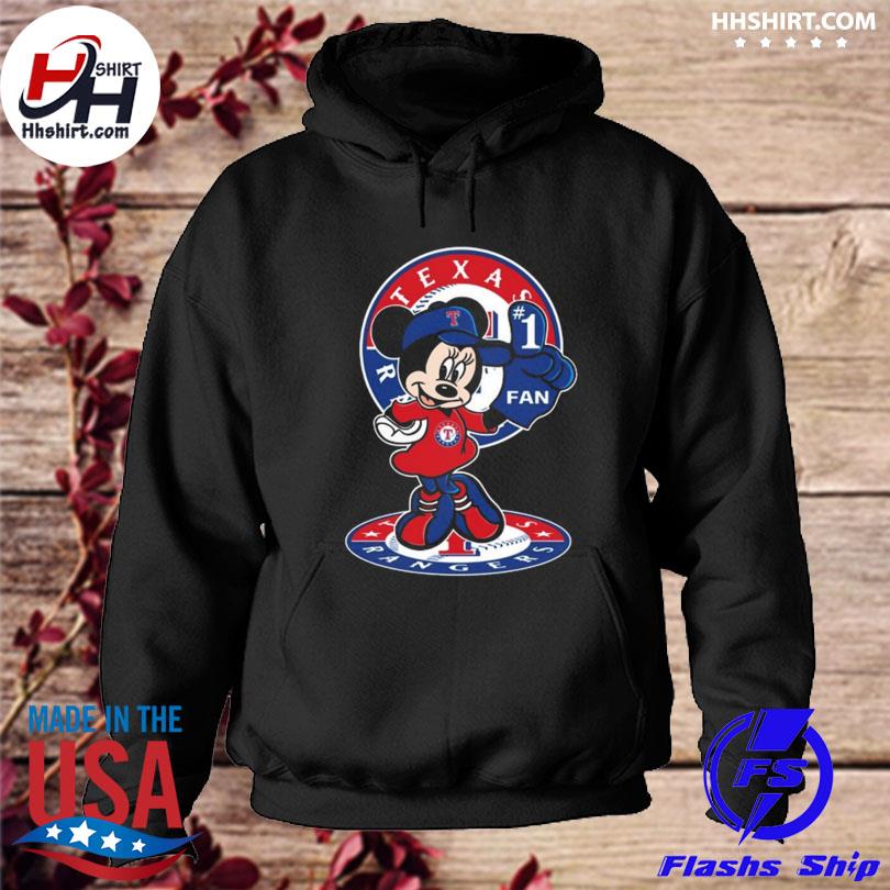 Mickey Mouse Hat Texas Rangers fan 1 logo baseball 2023 s hoodie