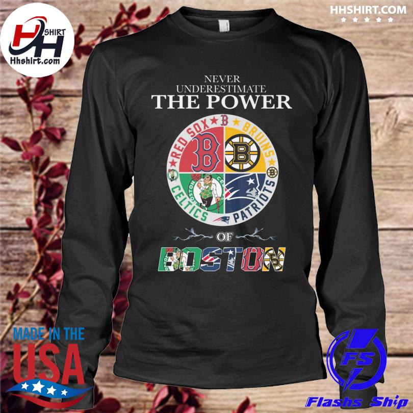 Bruins Shirt Never Underestimate The Power Of Red Sox Celtics