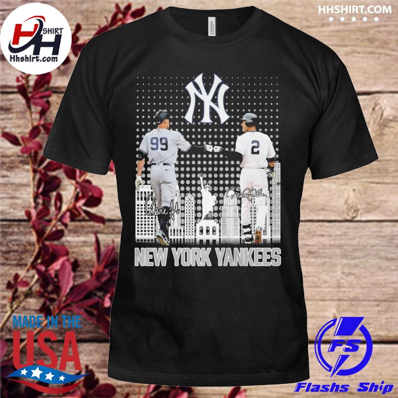 New York Yankees Aaron Judge and Derek Jeter signatures shirt