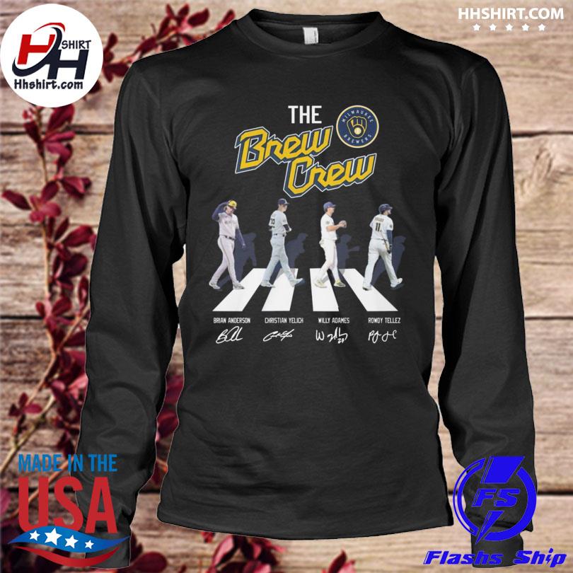 Original Milwaukee Brewers The Brew Crew Abbey road signatures shirt,  hoodie, longsleeve, sweatshirt, v-neck tee