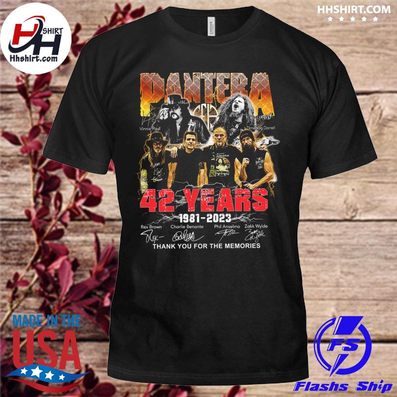 Pantera 42 years 1981 2023 thank you for the memories signatures shirt