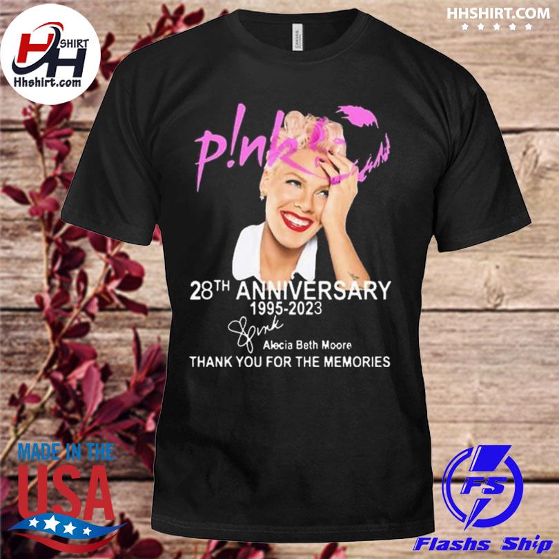 Pink singer 28th anniversary 1995 2023 thank you for the memories signatures shirt
