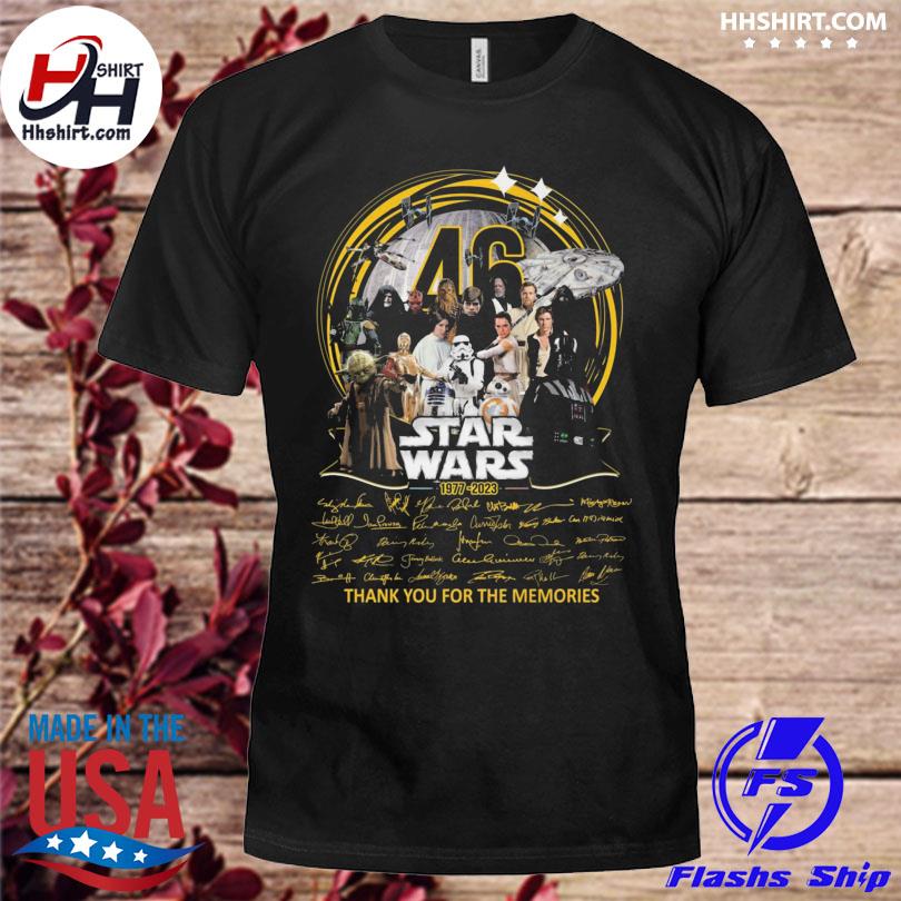 Star Wars 1977 2023 thank you for the memories signatures Star Wars shirt