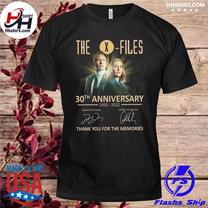 The X Files 30th anniversary 1992 2022 thank you for the memories signatures shirt