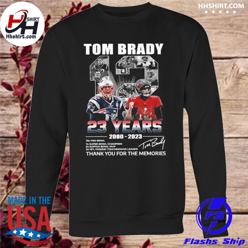 12 Tom Brady 2000 2023 Thank You For The Memories Signatures Shirt