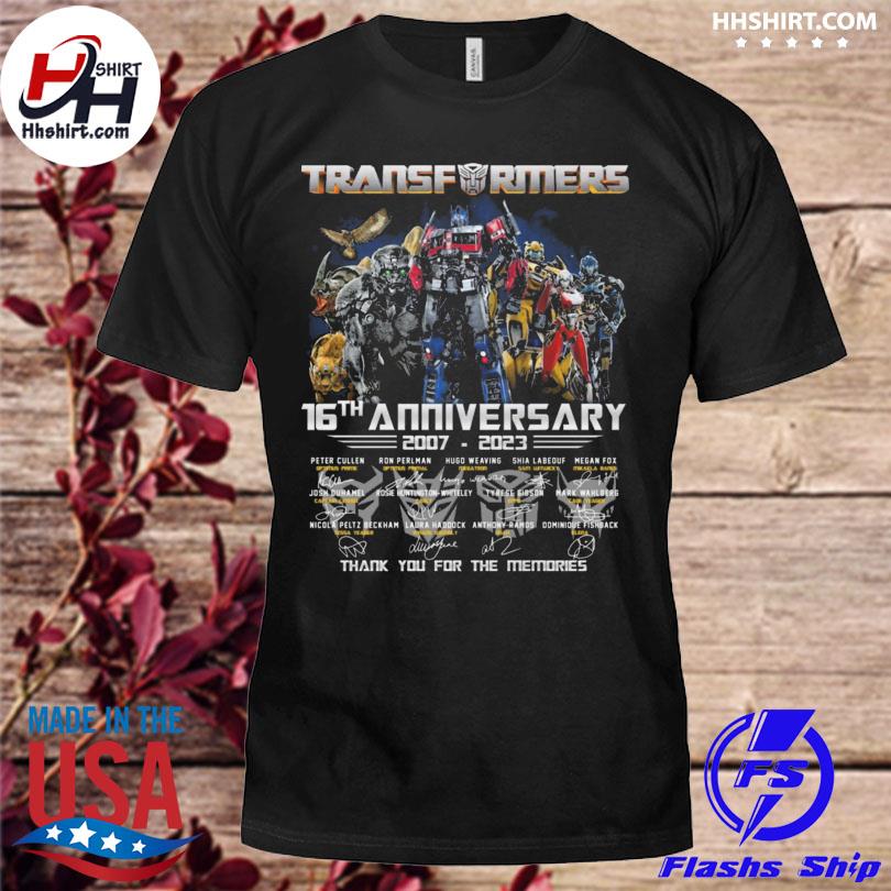 Transformers 16th anniversary 2007 2023 thank you for the memories signatures shirt