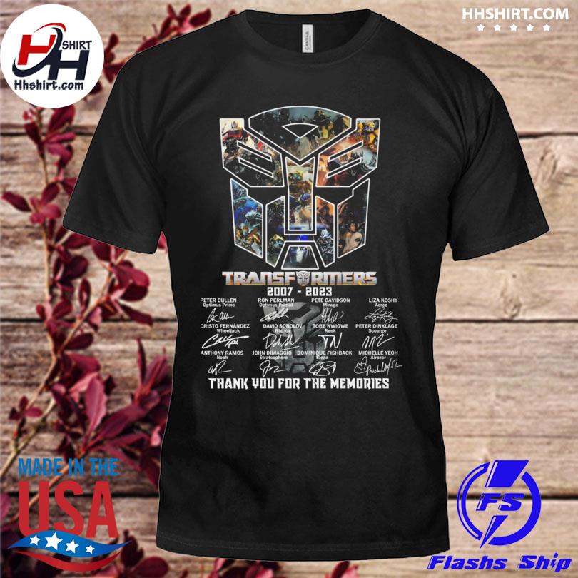 Transformers 2007 2023 thank you for the memories signatures shirt