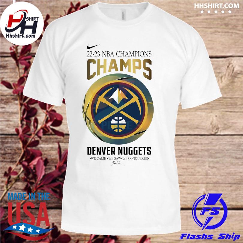 Denver Nuggets '22-'23 NBA Finals Champions Cup logo T-shirt