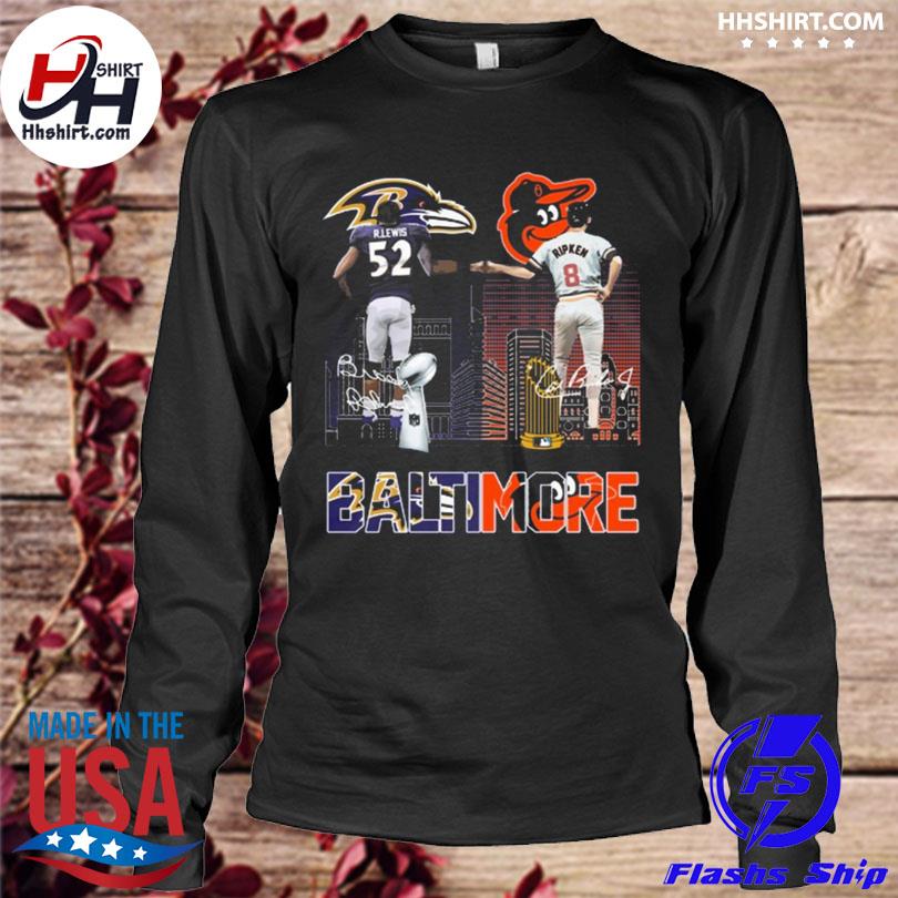 Official Baltimore ravens vs baltimore orioles r.lewis and ripken skylines  2023 signature t-shirt, hoodie, sweater, long sleeve and tank top