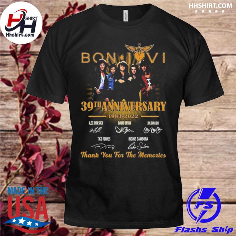 Bon jovi 40th anniversary 1983 2023 thank you for the memories signature shirt