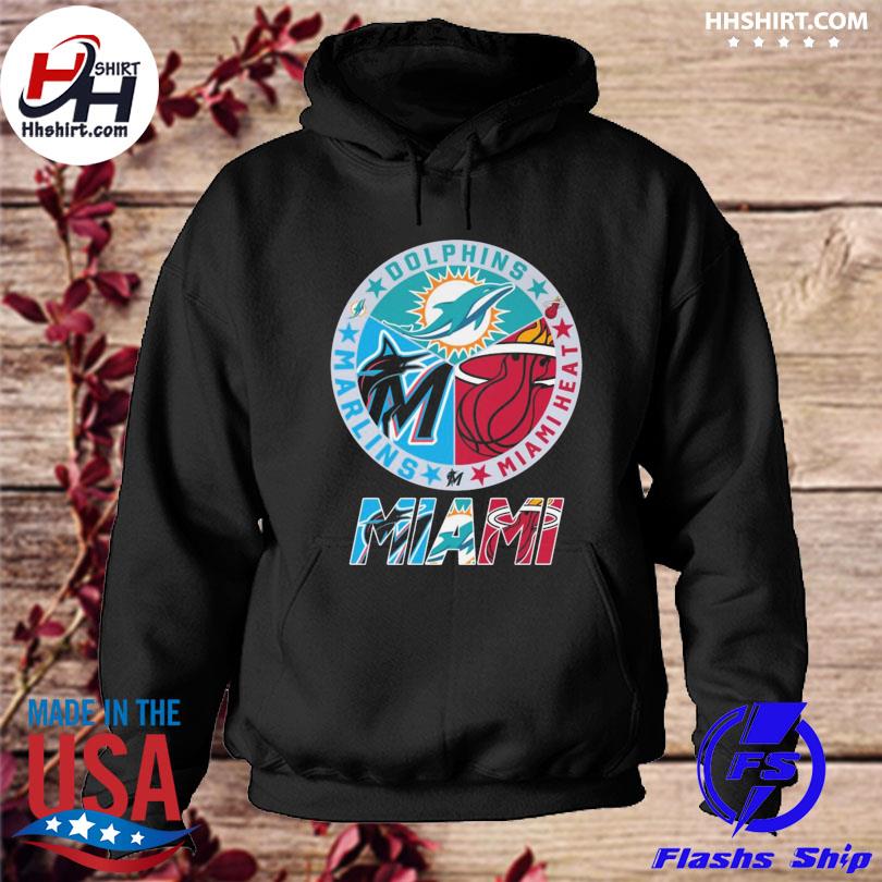 Logo MiamI dolphins marlins miamI heat champions 2023 shirt