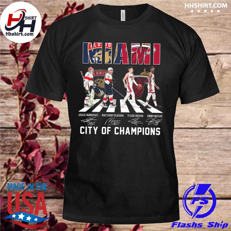Miami Heat city Abbey Road signatures t-shirt by To-Tee Clothing