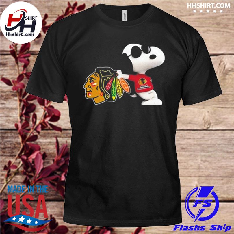 Nhl chicago blackhawks snoopy sun glasses proud fan shirt tank top size up to 5xl shirt