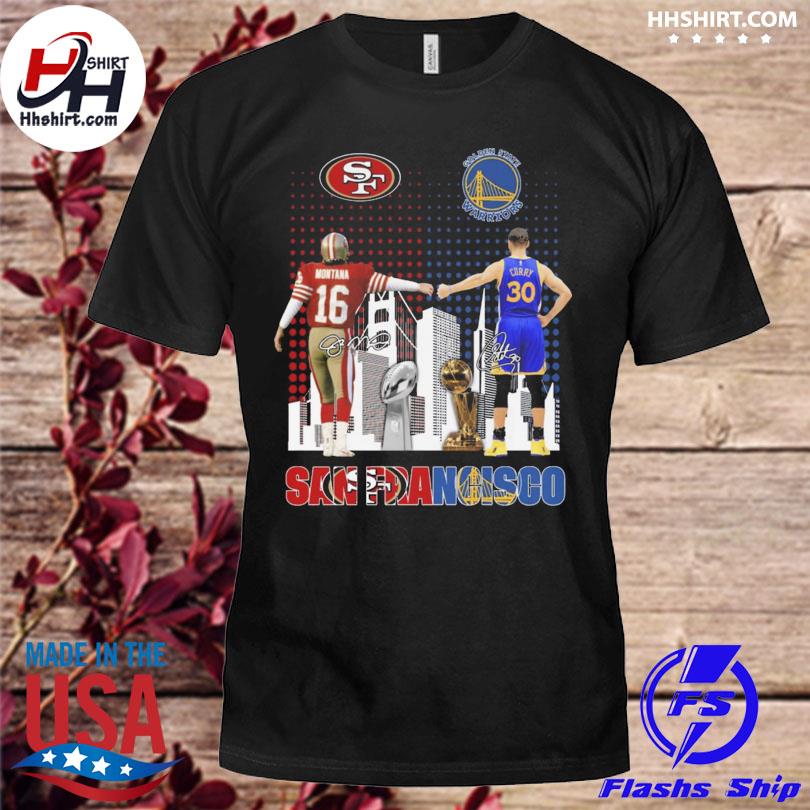 Skyline San Francisco Sport Team Joe Montana and Stephen Curry Signatures  shirt, hoodie, sweater, long sleeve and tank top